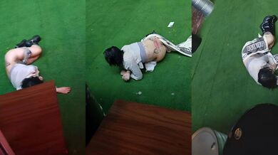 天津浩南酒吧精神小妹被捡尸轮奸！全身衣衫不整扔街上 口腔骚穴精液四溅 惨不忍睹！